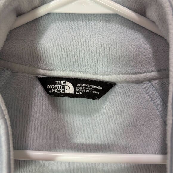 The North Face Jacket Women L Light Gray Blue Fleece Full Zip Hiking Pockets - Picture 6 of 10